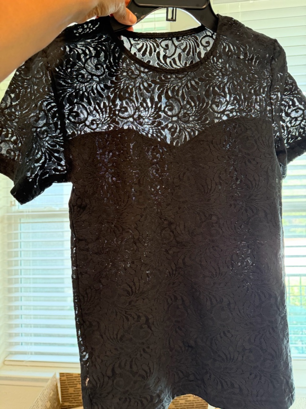 118- Nordstrom Black Lace Short Sleeve Tee